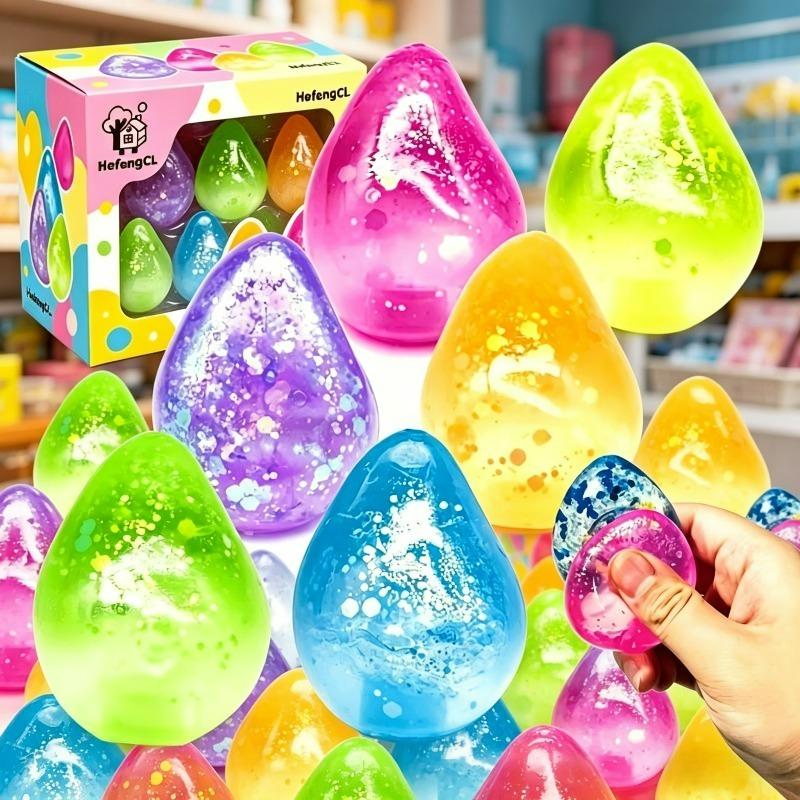 2Pcs Random Color Water Drop Maltose Squeeze Toy Transparent Soft Stress Relief Ball Portable Hand Pinch Toy For Adults