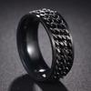 Fede in Tungsteno Nero Anelli Punk Trama d'Acciaio per Uomo Donna Scanalatura Fibra di Carbonio Anello alla Moda