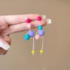 Youthful and Colorful Beaded Earrings Dopamine Style Earrings for Girls Handmade Vacation Travel Ear Accessories