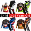 Set echipament motocross pentru copii Kituri Tricou Pantaloni Tineret copil verde Motocicletă negru 3 4 5 6 7 8 9 10 ani Costum off-road albastru portocaliu Enduro cross băiat fată