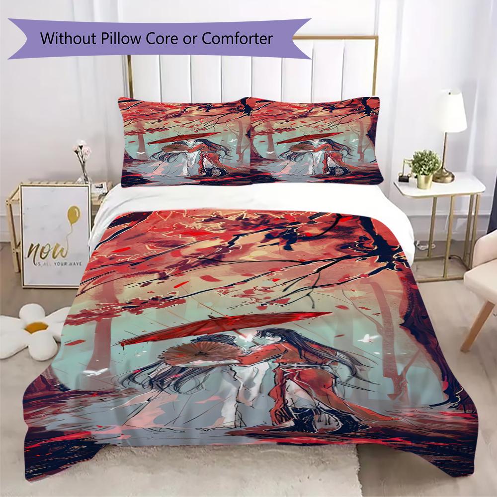 1PC Heaven Official's Blessing Bedding Quilt Set Quilt Cover Pillowcase Home Decoration  Gift (1 * duvet cover + 2 * pillowcase, without core)A2