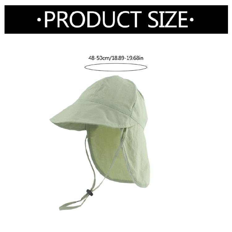 Kids Outdoor Sun Protective Fisherman Hat With Neck Flap Drawstring Breathable Bucket Hat For Hiking and Camping