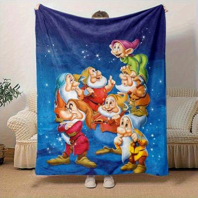1pc, Disney Snow White Seven Dwarfs Throw Blanket Cozy Coverlet for Bed, Couch, Travel