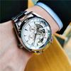 Novo Relógio Masculino Luminoso à Prova d'Água Sol, Lua e Estrelas Multifuncional Totalmente Automático Mecânico para Estudantes Homens