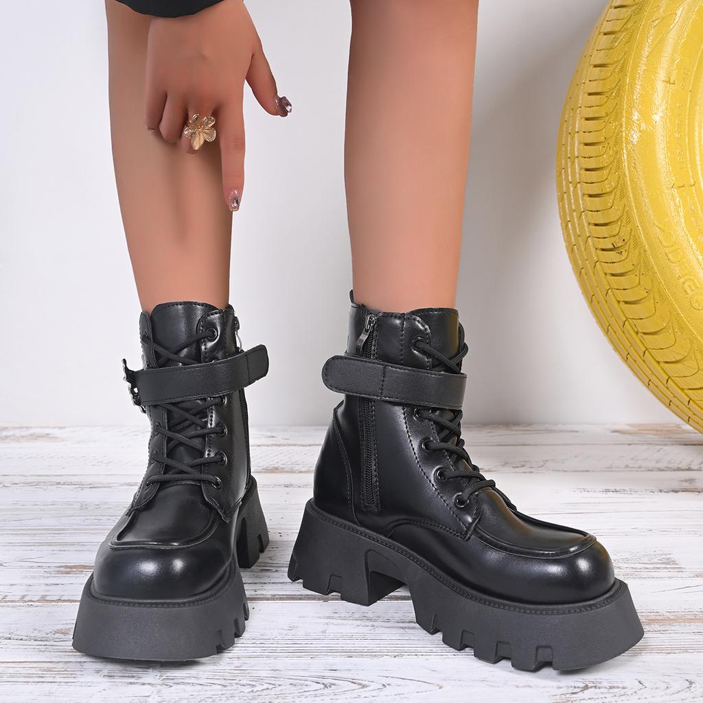 *Fashionable New Round Toe Casual Elegant Thick Soled Women's Boots Winter HOT Comfort Butterfly Decoration Sexy Riding Boots