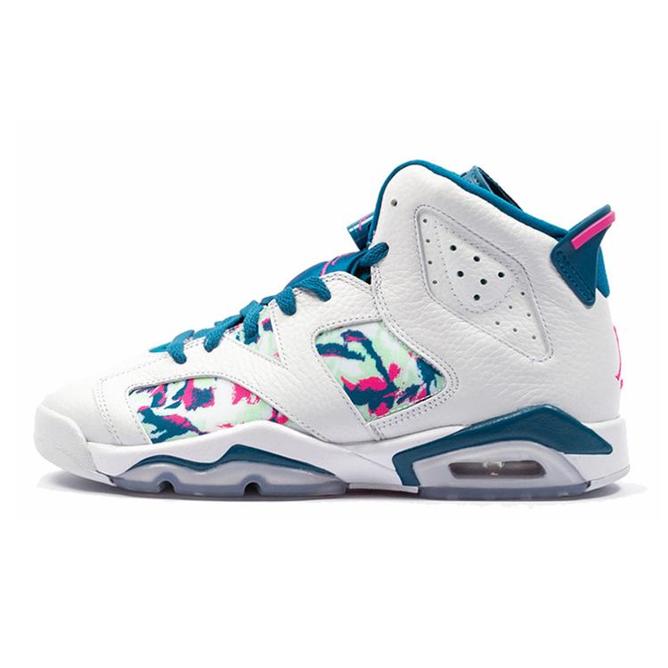Jordan 6 Retro White Laser Fuchsia Green Abyss GS 543390-153 40 белый/маджента