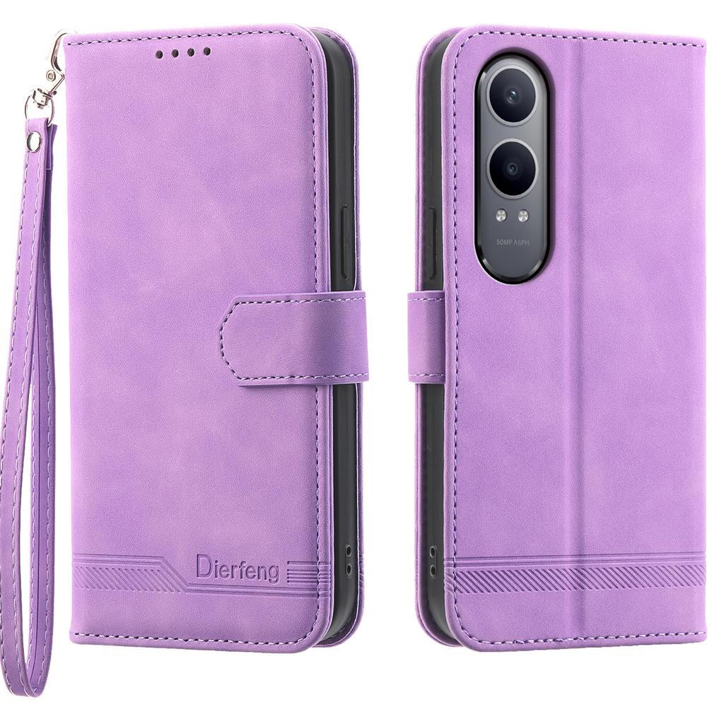 DIERFENG DF-03 Für Oppo K12x 5G (China)/OnePlus Nord CE4 Lite 5G Hülle Stoßfestes Leder Wallet Handyhülle
