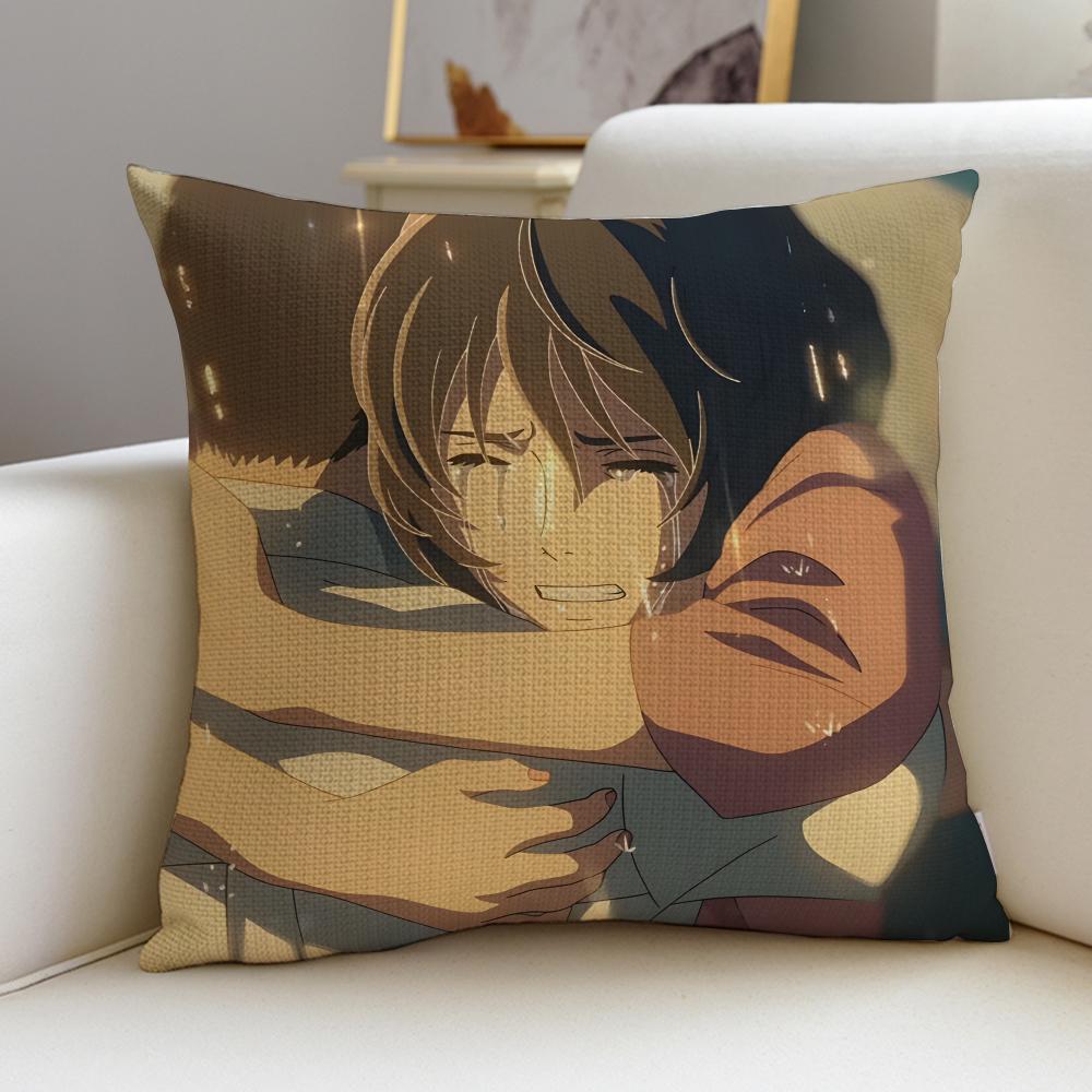 Serene TThe Garden of WordsS Cushion Cover Breathable and skinfriendly linen pillowcase square removable and washable cushion