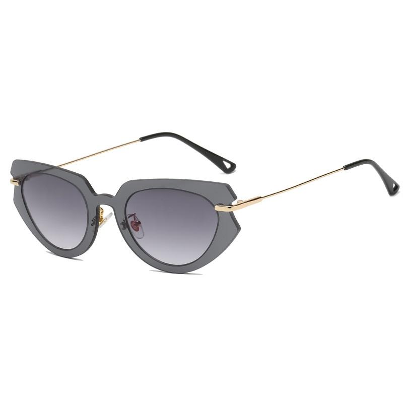 Rimless Cat Eye Sunglasses Women One-Piece Transparent Gradient Frame Sun Glasses Brand Designer Eyeglasses Shades Uv400