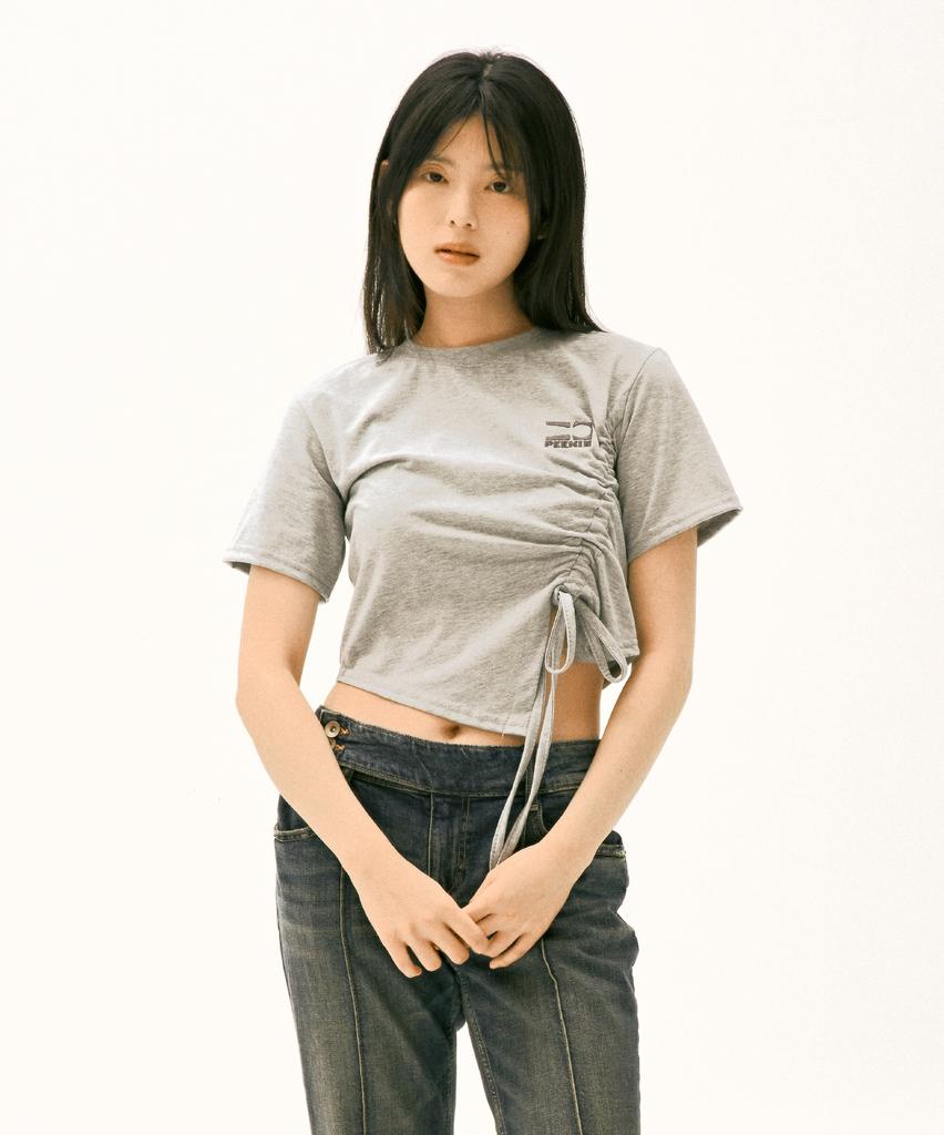 ANDAGAIN Small Logo String T-Shirt (Gray)