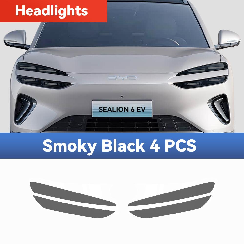 For BYD SEALION 6 EV 2026 TPU Headlight Anti-Scratch Smoke Black Transparent Modification Color Changing Protective Film