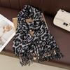 Leopard Print Pashmina Tassel Shawl Scarf For Woman Winter Warm Shawls Fashion Long Wraps Thick Like Cashmere Scarves