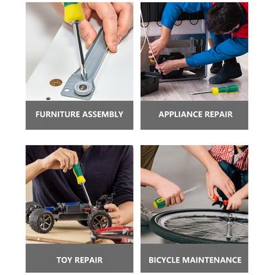Doppelfunktions-Schraubendreher mit rutschfestem Griff und magnetischer Spitze für effizientes Heimwerken und professionelle Reparaturen