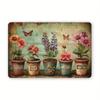 Vintage Garden Pots Metal Sign Retro Cafe Wall Decor Tin Poster
