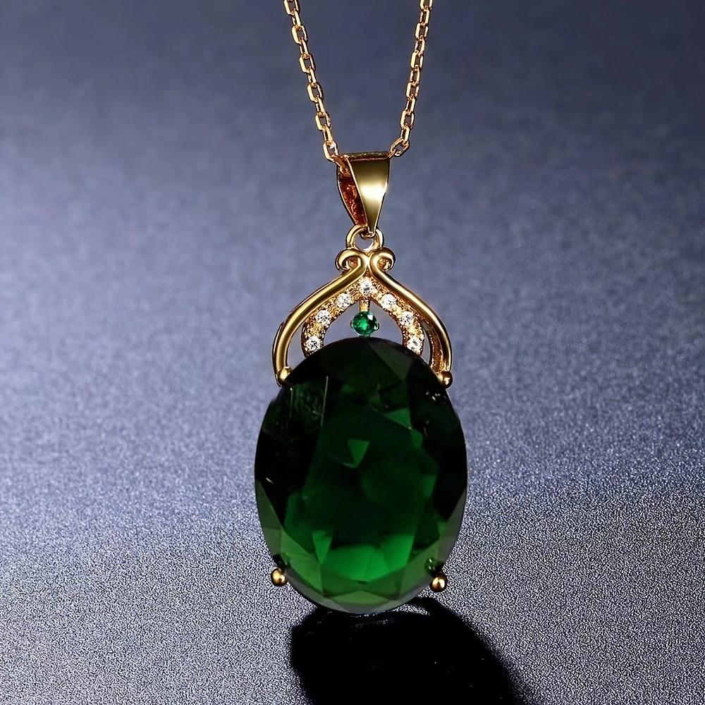 Vente Chaude Mode Femme Luxe Améthyste Pendentif Collier Collier Pierre Précieuse Améthyste