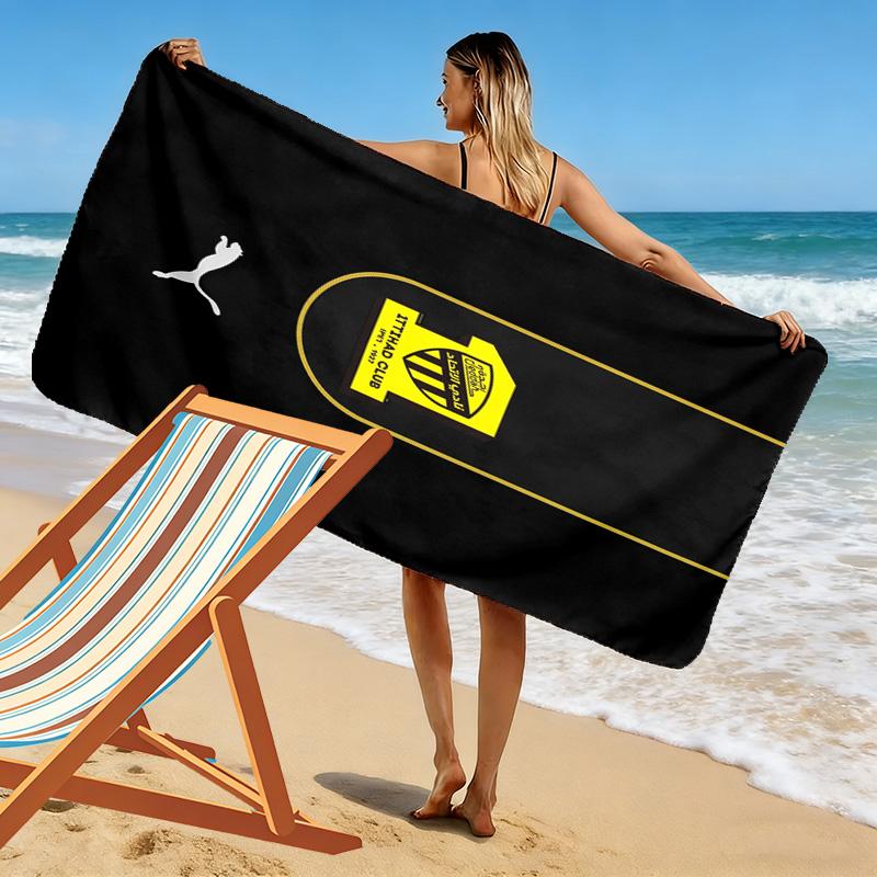 1ttihad Club Print Beach Towel, Large Soft Quick Dry Towel for Beach Camping Swimming