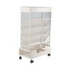Metal Movable Bookshelf 6 Tier 20KG Load Bearing Large Capacity Rust Prevention Bookshelf with Wheel