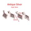 50PCS Tibetan Style Alloy Glue on Flat Pad Bails Water drops Rectangle Shape Pendants Charms Connector Hanger for Jewelry Making