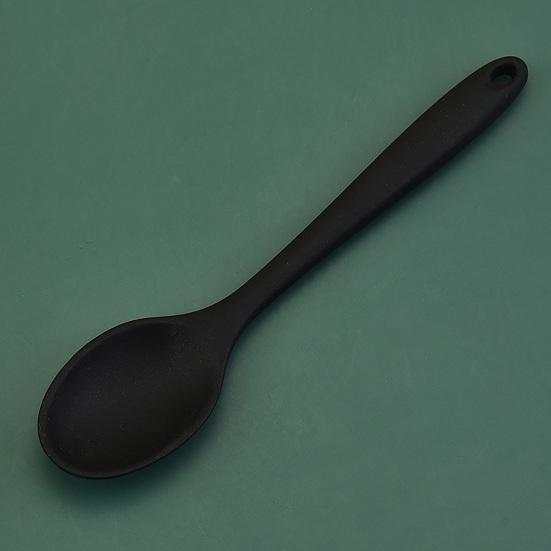 Rice Spoon High Temperature Resistance Solid Color Soft Silicone Non-stick Food Grade Eating Tool Stable Smooth Edge Soup Spoon Kitchen Tool