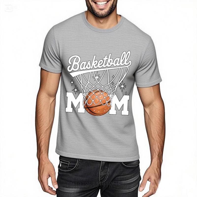 Plus Size Tshirt Soft Teenagers Short Sleeve T Shirt Daily Wear Basketball Net With Ball And Sparkles Fashionable Unisex Tees