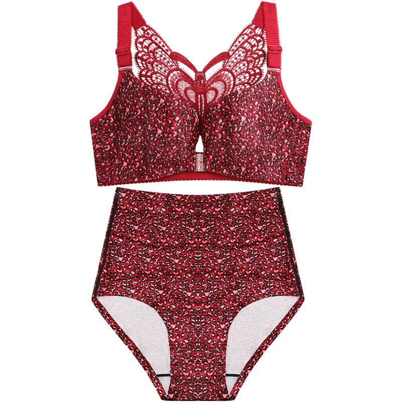 Front Buckle Plus Size Bra Fat MM Large Cup Seamless Gathered Adjustable Butterfly Beauty Backlit Sexy Underwear