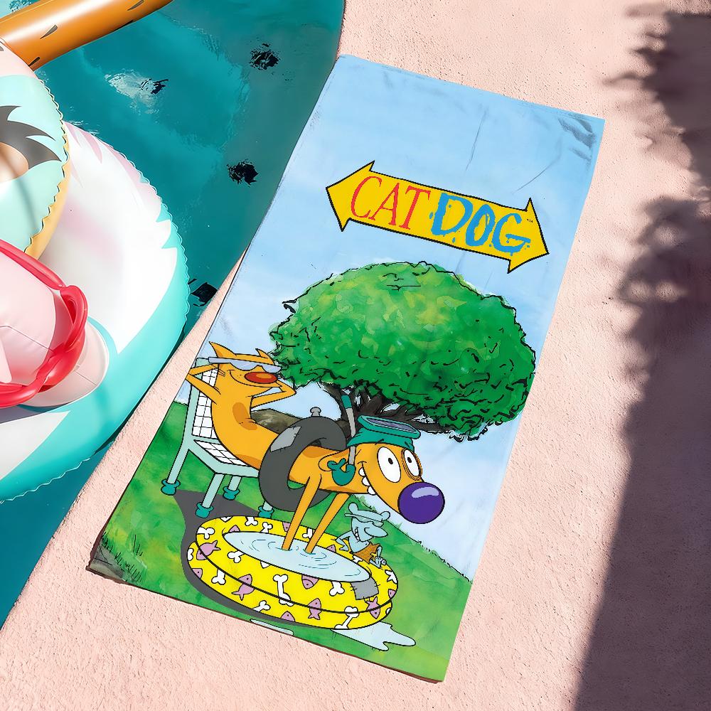 Cartoon cute C-Cat D-Dog Towel Drying Bath Towel Applicable To Light Swimming Camping Yoga Beach Out
