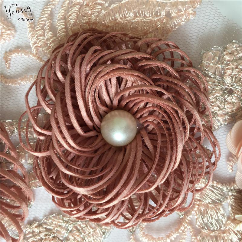 Three-Dimensional Flower Dipping Imitation Pearl Sequins Embroidered Lace Collar Diy Lace Dress Accessories