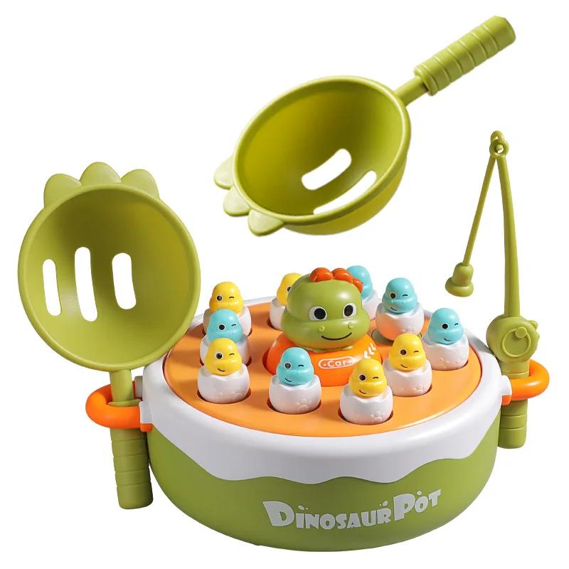 

Dinosaur Multi functional Magnetic Fishing Wheel Toy Set Bouncing Dinosaur Wheel Rotating Music Children s Toy