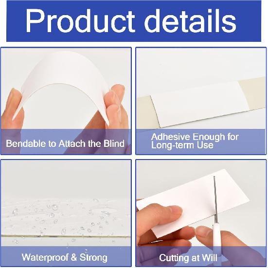 8 Pcs Horizontal Blind Repair Tabs Mini Blind Slat Repair Kit Horizontal Blinds Replacement Slats White Blind Fixers for Horizontal Blinds (1" W x 3"