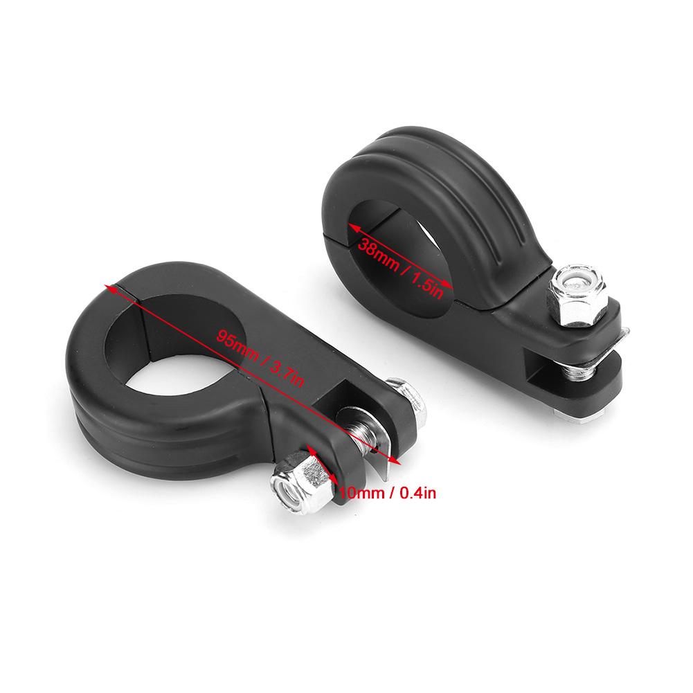 38mm 1.5in Foot Rest Footpeg Mounting P Clamp Motorcycle Accessory Fit for (Black )