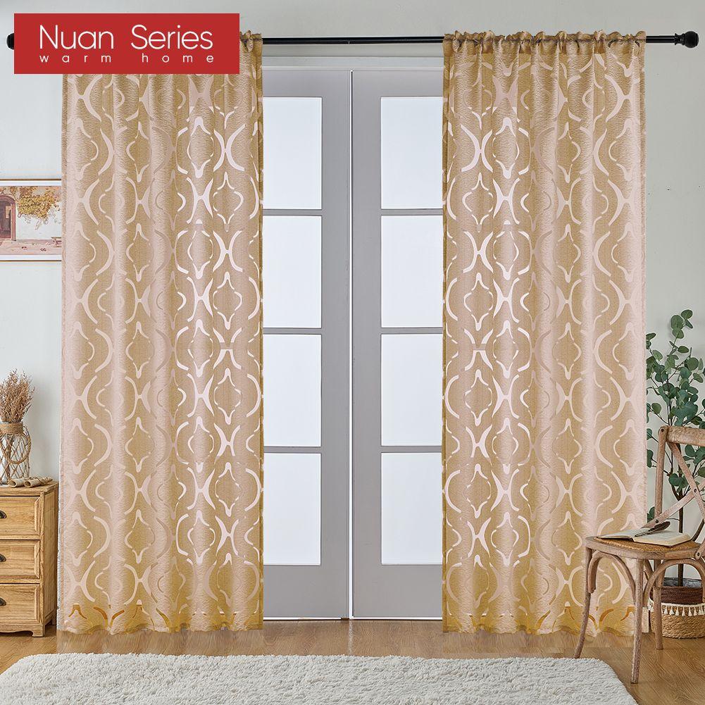 1 pezzo Serie Nuan 10% Oscurante Moda Versatile Tulle Personalizzato Floreale Jacquard Tenda Voile per Cucina Soggiorno Camera da Letto Finestra Decorazione Casa