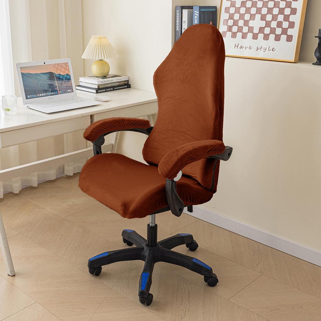 Funda para Silla Gaming de Terciopelo Zorro Plateado - Ajuste Elástico Universal para las Cuatro Estaciones con Protección para Reposabrazos