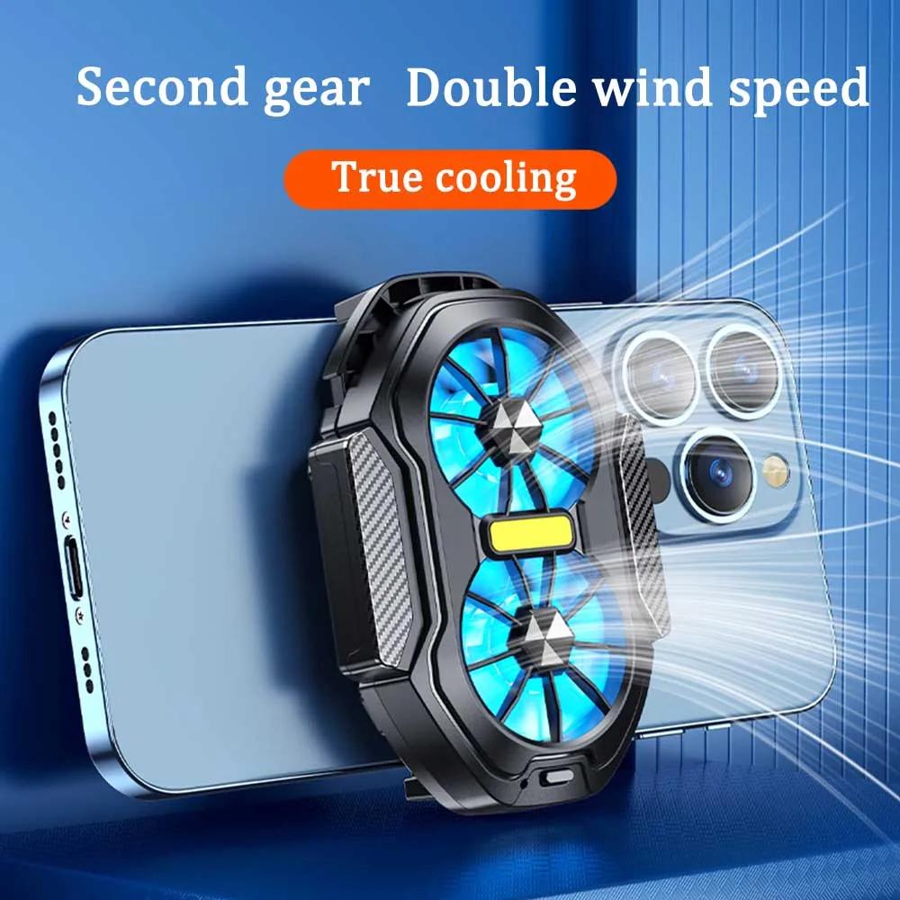 

New FS01 Phone Cooler 600mAh Dual Fan Rechargeable Radiator Game Cooling Back Clip Wireless Mute for Smartphones Universal