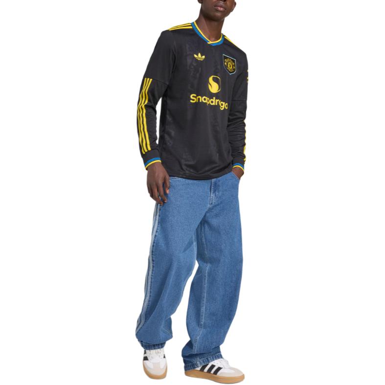 Adidas Manchester United 25/26 Tredjedrakt Fanversjon Hurtigtørkende Slim Fit Langermet Fotballskjorte Herretopper KD4226