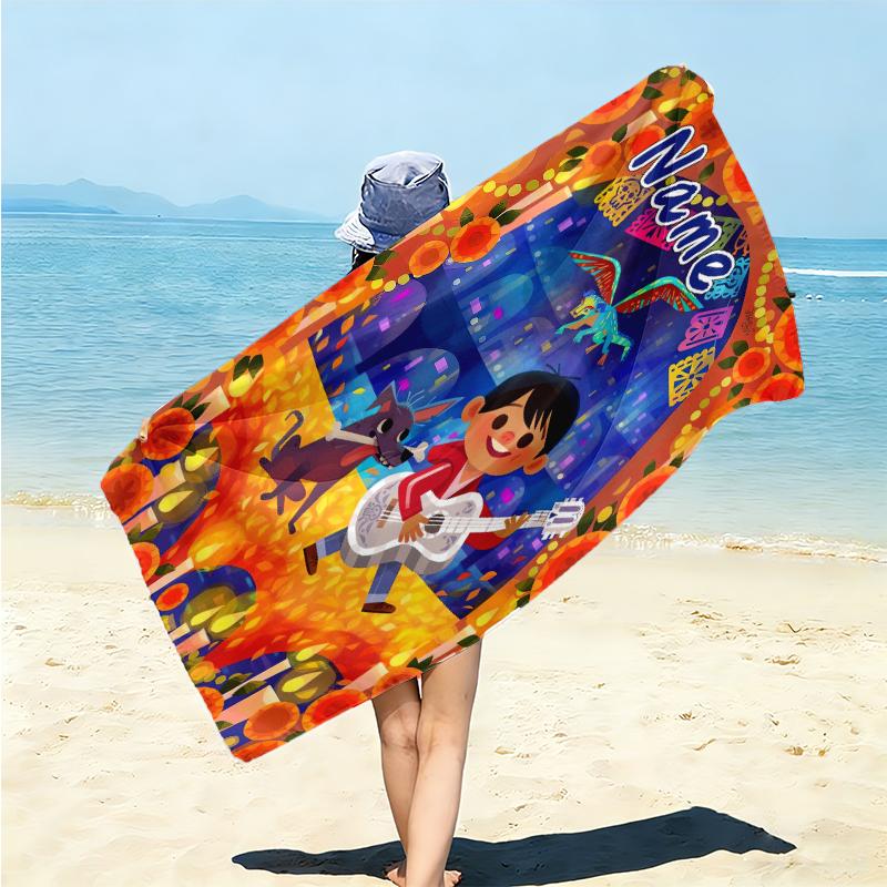 Personalized "Captain America: Thunderous Hero" Beach Towel Microfiber Beach Towel Thin Absorbent for Beach Swimming Yoga Bath Sports. 0910112