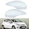2pcs Rear View Door Wing Mirror Cap Rearview Side Cover Trim Case White Replacement Exterior For Ford Fiesta MK7 2008-2017