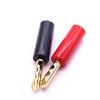 Red/Black Plastic Serrated Gold-Plated 4MM Banana Plug Audio Connector
