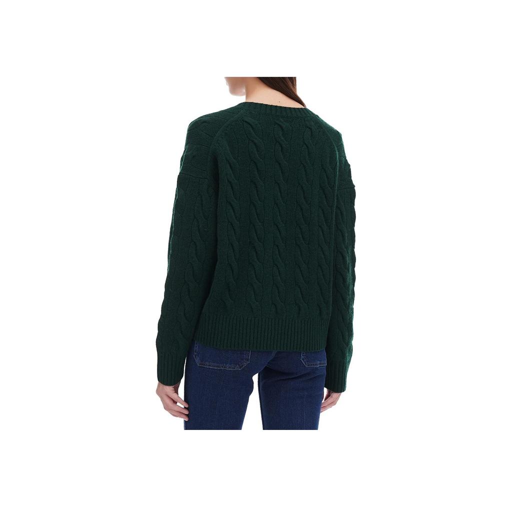 Polo Ralph Lauren Knit Cable V-Neck Long Sleeve Sweater Women sweater Dark-Green 211941579-002