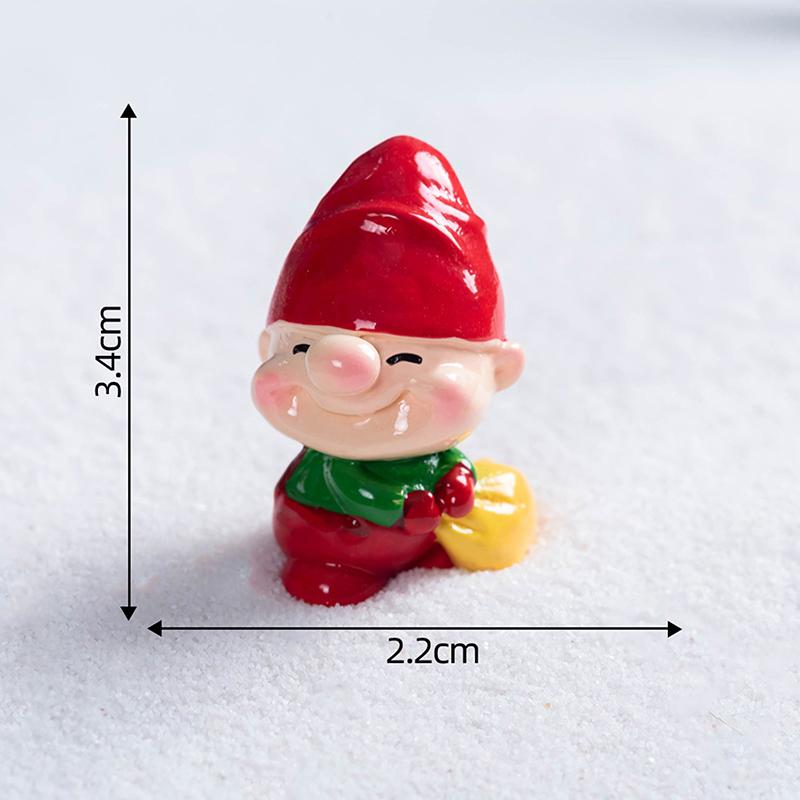 1Pcs Creative Christmas Elf Character Resin Handicraft DIY Christmas Decorations Micro Landscape Accessories Desktop Ornament