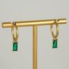 2023 Trendy 18K Titanium Steel Zircon Colorful Ear Hoops - European & American Design Women's Earrings