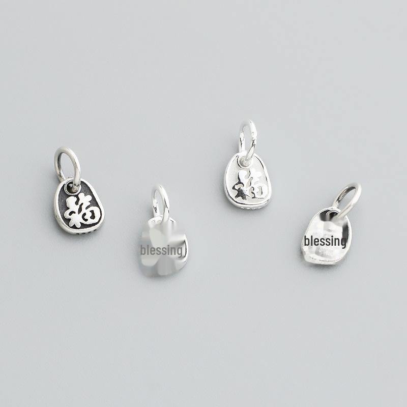 S925 Sterling Silver Vintage Thai Blessing Pendant for DIY Beaded Bracelets & Necklaces.