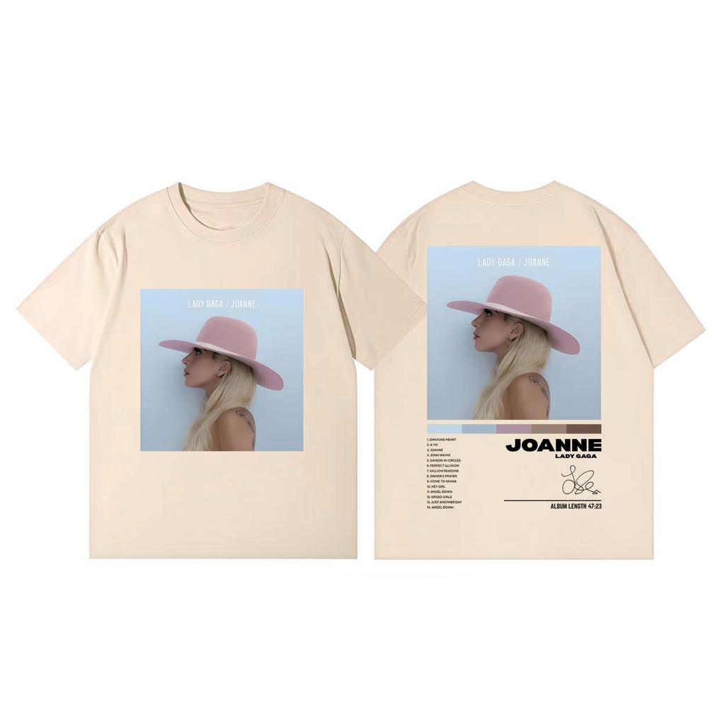 Singer Lady Gaga Album Cover Print Tshirts Men Women Fashion Aesthetic Short Sleeve T Shirt Summer Casual Loose Cotton Tshirt