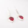 Dainty Pink Rubellite Gemstone 925 Solid Silver Jewelry Handmade Earrings 2.3" EE-166-1