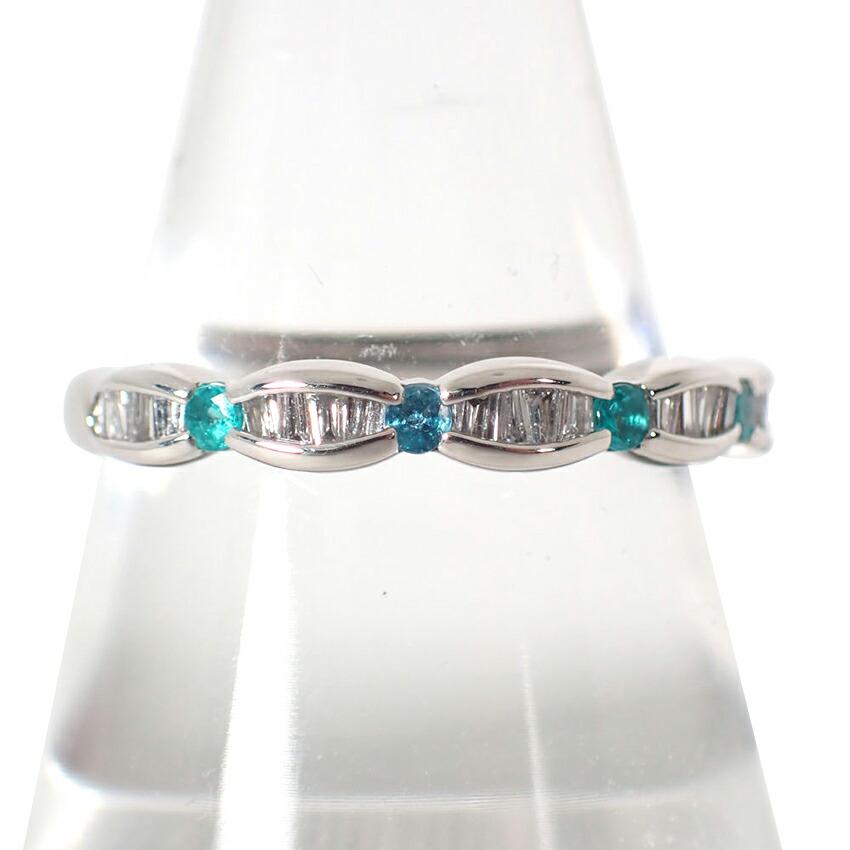 

[Used] Pt900 Paraiba Tourmaline/Diamond Ring/No. 15/g481-31