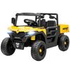 Kids Ride on Car, 12V Electric Kids UTV with Electric Dump Bed, 4-Wheel Suspension for 3-8 Years, Yellow