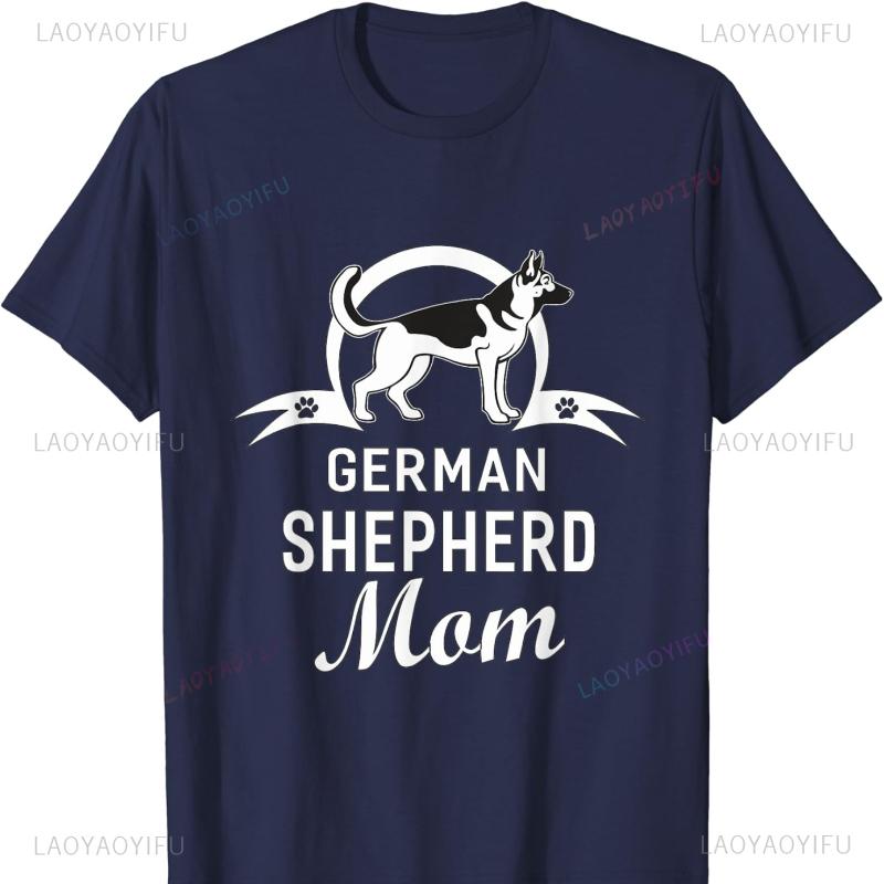 German Shepherd Dog Mom Dogs Owner Cotton TShirt for  Gifts Oversized T Shirt  Clothing Gothic Comfortable Tops unisex