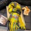 Atmosphere blue coffee plaid scarf women's new warm versatile plaid scarf student couple thickened shawl