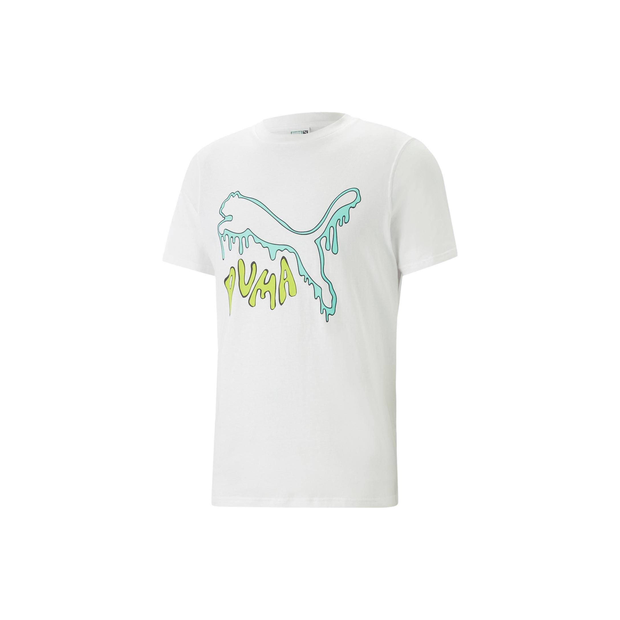 PUMA Graphic Melted Cat T-Shirt White Men s 622554-02 L