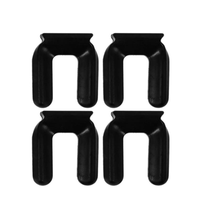Wheel Chock Set for Rolling Furniture, Black Rubber 4 Unit Wheel Support with U-Shaped Guide for Indoor Placement