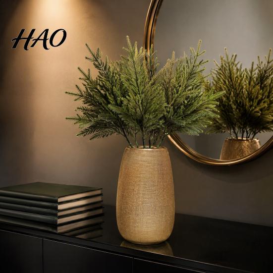 Winter Home Decor Accents Artificial Lighted Pine with Lights, Fairy Light Olive Branch, Realistic Faux LED Plant Sprays Stem for Table Vase